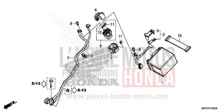 BATTERIE de CBR1000RR "Fireblade" MAT BALLISTIC BLACK METALLIC (NHA86) de 2018